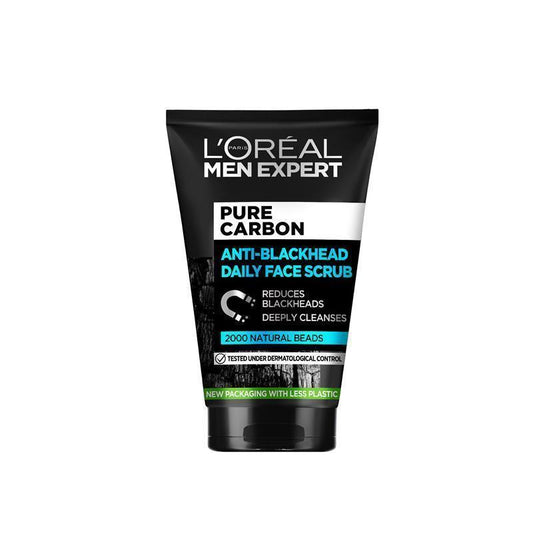 L'Oreal Men Expert Pure Charcoal Scrub 100ml - Deep Cleansing for Oily Skin - Auzzi Store