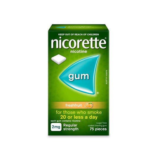 Nicorette Gum 2mg Fresh Fruit - 75 Sugar-Free Pieces