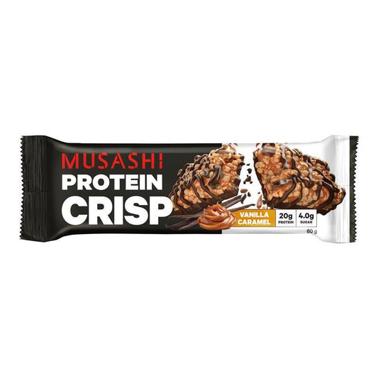 Musashi Protein Crisp Bar Vanilla Caramel 60g - Tasty Protein Treat