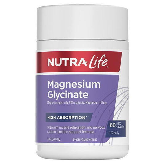 Nutra-Life Magnesium Glycinate 60 Capsules - High Absorption Formula