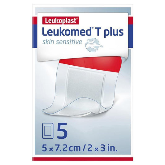 Leukomed T Plus Skin Sensitive Transparent Dressing 5cm x 7.2cm - 5 Pack