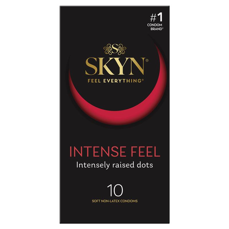 SKYN Intense Feel Non-Latex Condoms 10 Pack – Textured for Maximum Pleasure