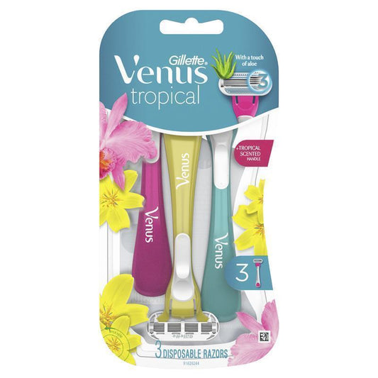 Gillette Venus Tropical Disposable Razors 3 Pack - Close Shave & Smooth Skin-Auzzi Store