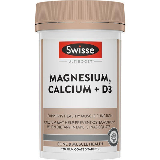 Swisse Ultiboost Magnesium Calcium Vitamin D Supplement, 120 Tablets