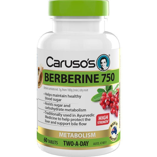 Caruso's Berberine 750 60 Tablets - Blood Sugar Support-Auzzi Store