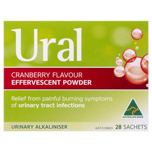 URAL Effervescent Powder Cranberry - 28 Sachets-Auzzi Store