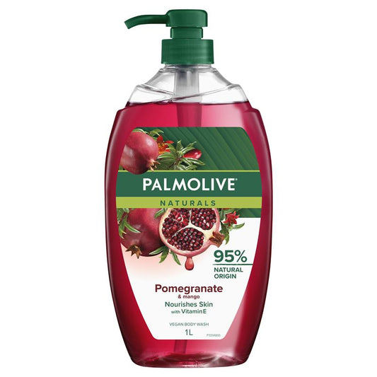 Palmolive Naturals Pomegranate Mango Body Wash 1L – Vegan, 95% Natural - Auzzistore