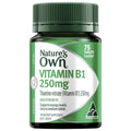 Nature's Own Vitamin B1 250mg Tablets - 75 Count, Energy & Nerve Support