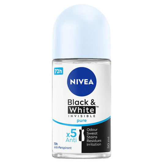 NIVEA Black & White Invisible Roll-On Deodorant 72H Protection 50ml