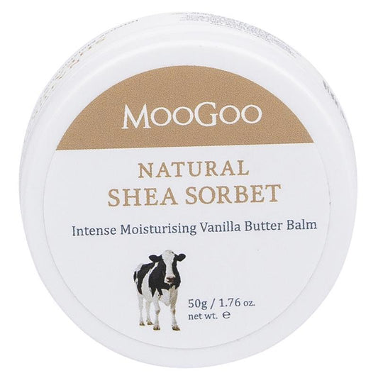 MooGoo Natural Shea Sorbet Intense Moisturising Vanilla Butter Balm 50g - Ultimate Hydration