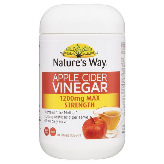 Nature's Way Apple Cider Vinegar 1200mg Max Strength - 90 Tablets
