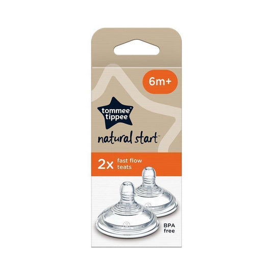 Tommee Tippee Natural Start Fast Flow Teats - 2 Pack for Optimal Feeding