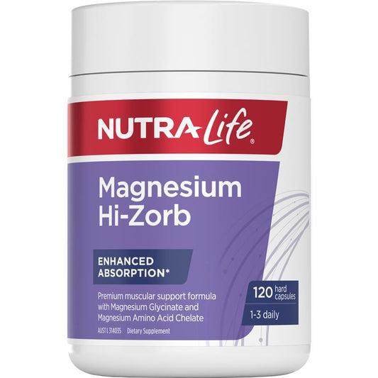 Nutra-Life Hi-Zorb Magnesium Glycinate Supplement - 120 Vegan Capsules - Auzzistore