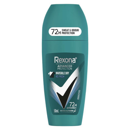 Rexona for Men Antiperspirant Deodorant Roll On Invisible Ice 50ml - Fresh Protection