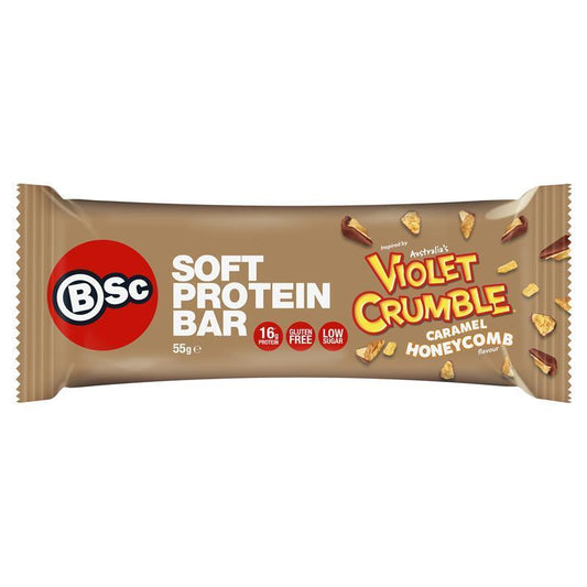 BSc x Violet Crumble Soft Protein Bar - Caramel Honeycomb (55g)