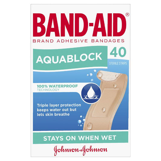 Band-Aid Aquablock Sterile Strips 40 Pack - Waterproof Protection-Auzzi Store