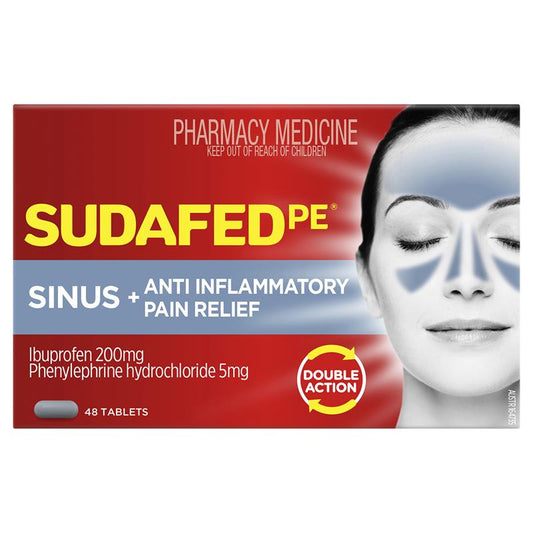 Sudafed PE Sinus + Anti-Inflammatory Pain Relief Tablets 48 Pack-Auzzi Store