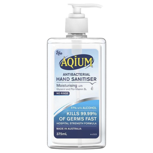 Aqium Antibacterial Hand Sanitiser 375ml - Fast-Acting Germ Protection