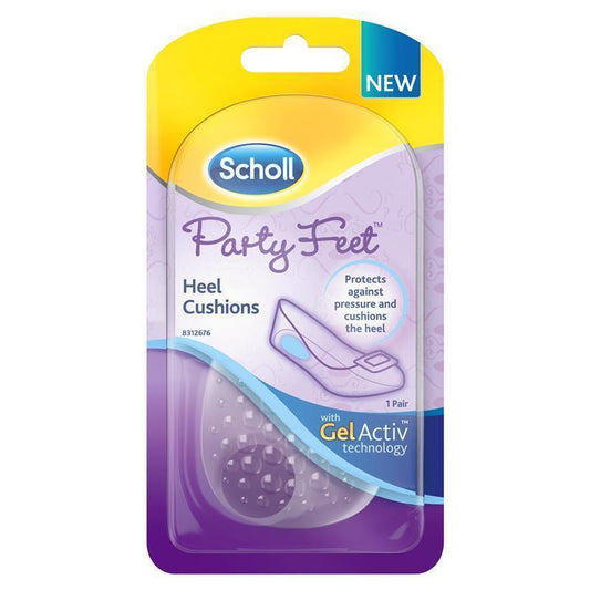 Scholl Party Feet Gel Heel Cushions – 1 Pair, Ultra Slim & Non-Slip