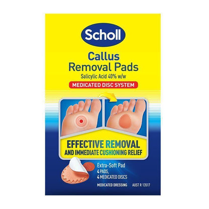 Scholl Callus Removal Medicated Pads, 4-Pack with Salicylic Acid