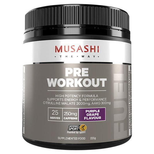 Musashi Pre Workout Purple Grape - 225g High Potency Energy Booster-Auzzi Store