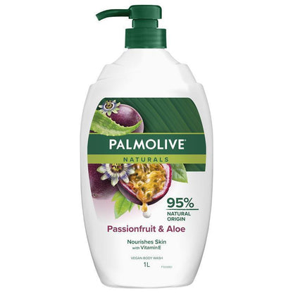 Palmolive Naturals Passionfruit & Aloe Vegan Body Wash 1L – Moisturizing
