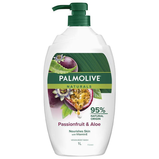 Palmolive Naturals Passionfruit & Aloe Vegan Body Wash 1L – Moisturizing