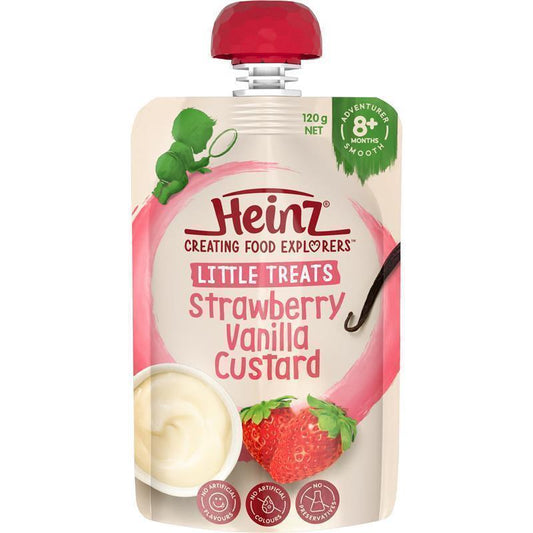 Heinz Strawberry & Vanilla Custard Pouch 120g - 8+ Months - Auzzi Store