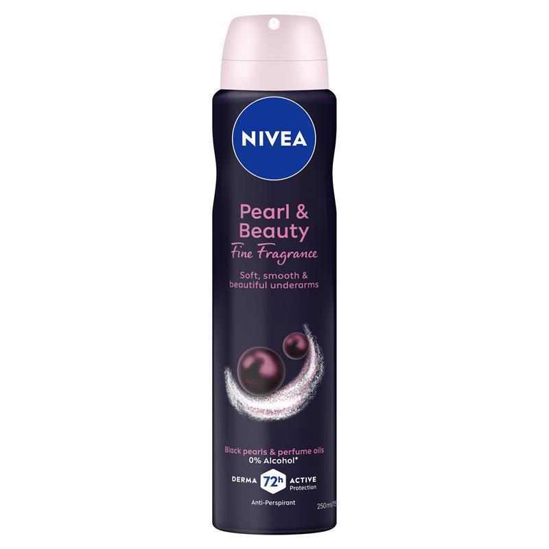 NIVEA Pearl & Beauty Deodorant Aerosol, Black Pearls, 72H Protection, 250ml