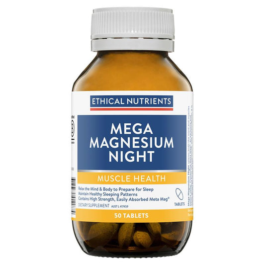 Ethical Nutrients Mega Magnesium Night - 50 Tablets for Restful Sleep