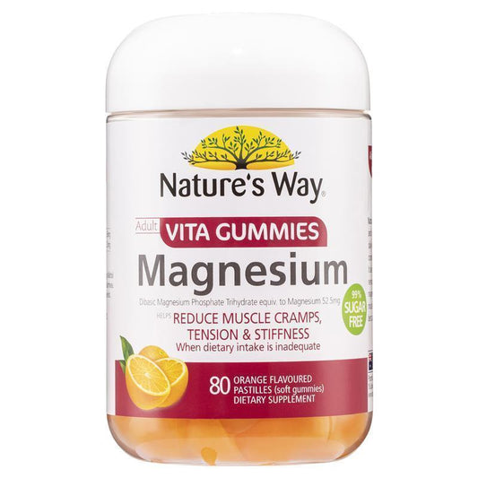 Nature's Way Adult Vita Gummies Magnesium - 80 Gummies for Muscle Relief