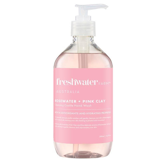 Rosewater + Pink Clay Cleansing Castile Hand Wash - 500ml - Auzzi Store