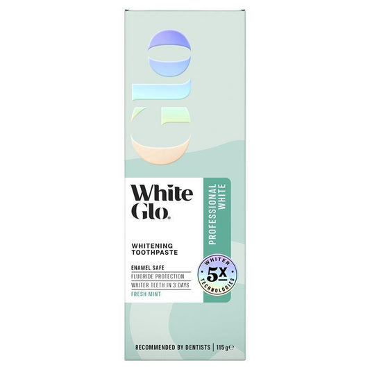 White Glo Professional Whitening Toothpaste 115g - Enamel Safe & Vegan
