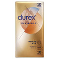 Durex Invisible Wide Fit Condoms - 10 Pack for Enhanced Comfort