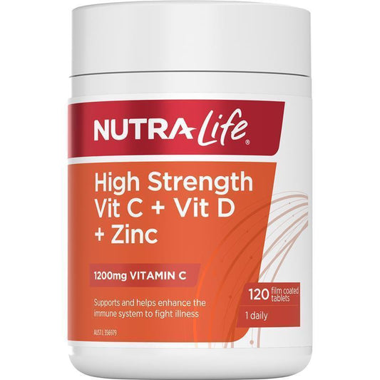 Nutra-Life Vitamin C 1200mg + D3 + Zinc Tablets – Immune Support