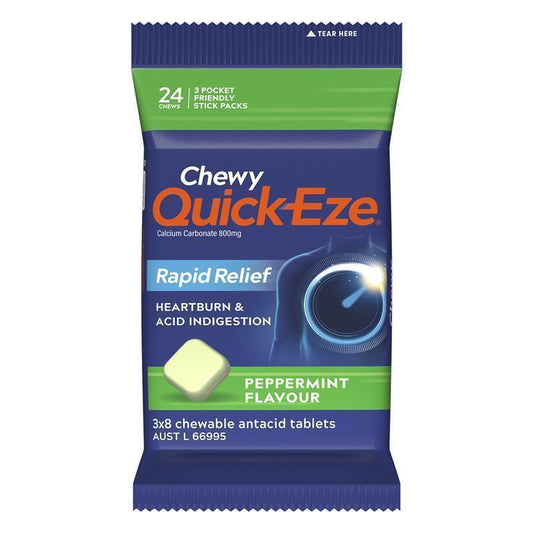Quick Eze Chewy Peppermint Multi Pack - Fast Heartburn Relief-Auzzi Store