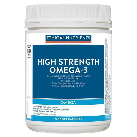 Ethical Nutrients High Strength Omega-3 220 Capsules - Support Heart, Eye & Brain Health-Auzzi Store