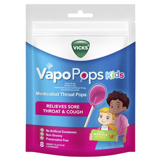 Vicks VapoPops Kids Medicated Throat Pops - 8 Pack-Auzzi Store