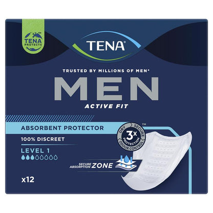 Tena Men’s Incontinence Pads Level 1, 12-Pants, Discreet & Absorbent