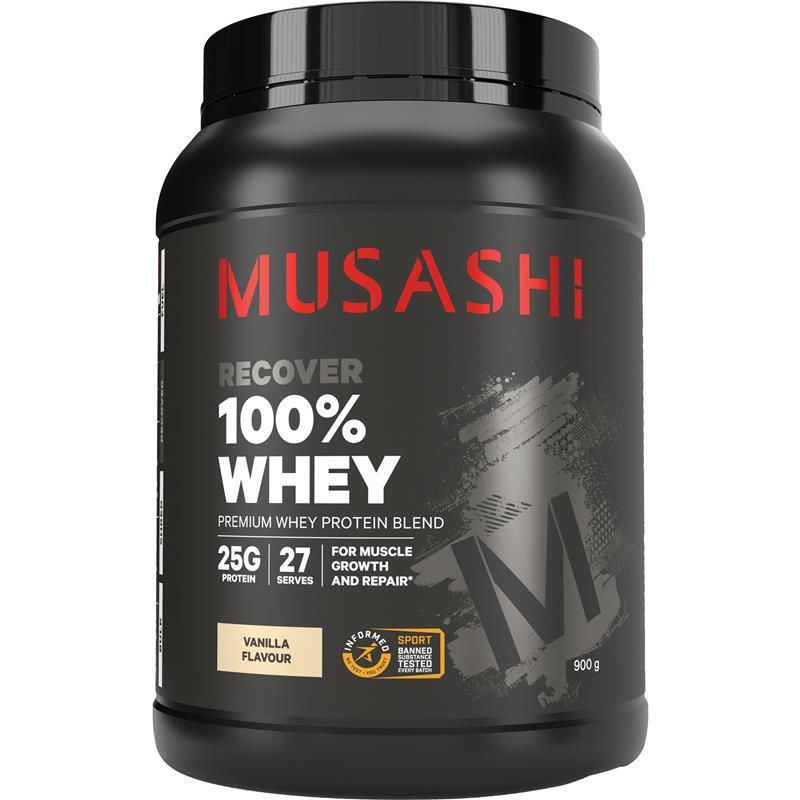 Musashi 100% Whey Protein Vanilla 900g - Premium Low Carb Protein - Auzzi Store