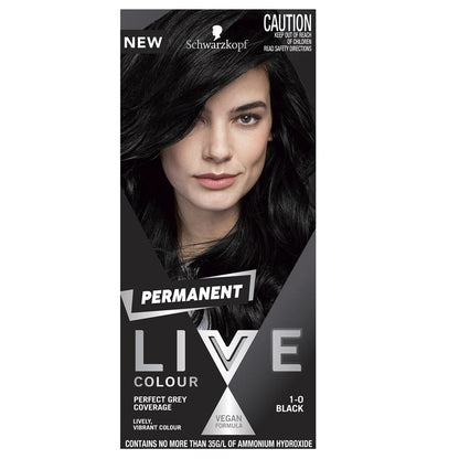 Schwarzkopf Live Colour Permanent Black Hair Dye - 50ml