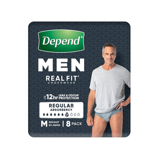 Depend Men Real Fit Underwear Medium 8 Pack - Discreet Protection for Men-Auzzi Store
