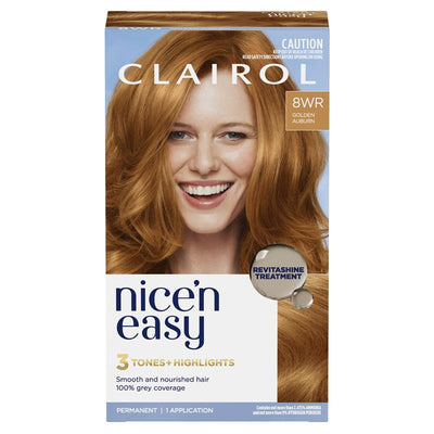 Clairol Nice N Easy 8WR Natural Gold Auburn Permanent Hair Colour - 173g