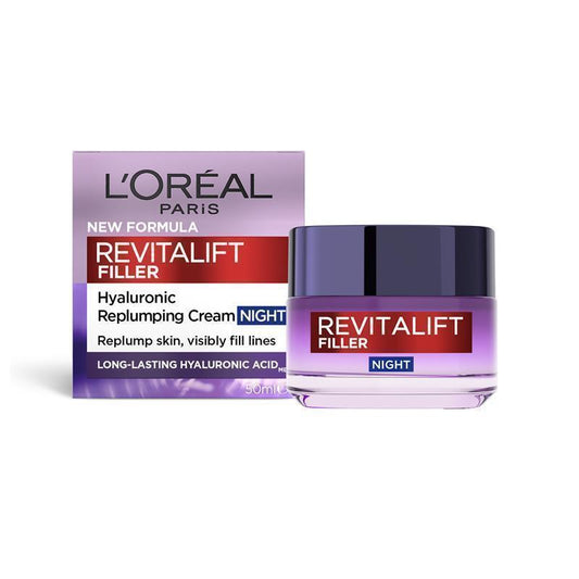 L'Oreal Paris Revitalift Filler [HA] Night Moisturiser 50ml - Replump & Restore-Auzzi Store