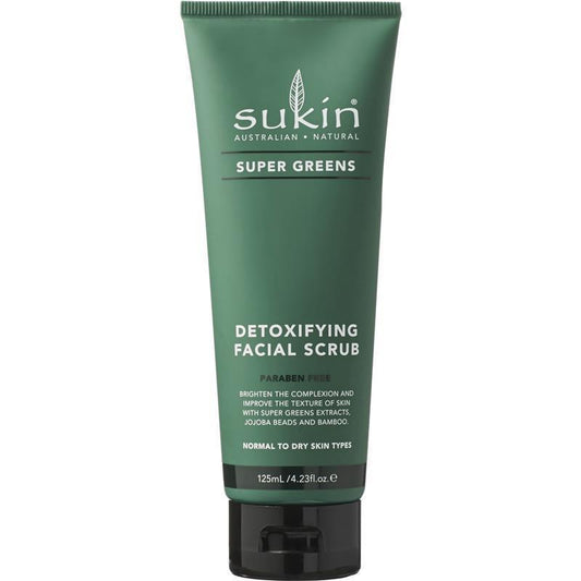 Sukin Super Greens Detoxifying Facial Scrub 125ml - Revitalize Your Skin Naturally-Auzzi Store