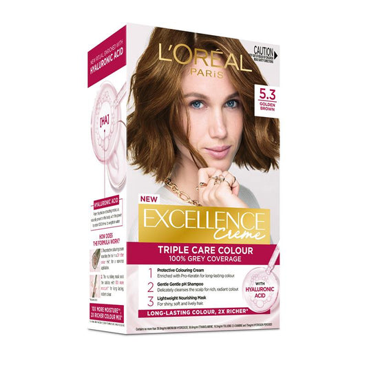 L'Oreal Excellence Creme 5.3 Golden Brown Hair Colour - 1 Pack - Auzzi Store