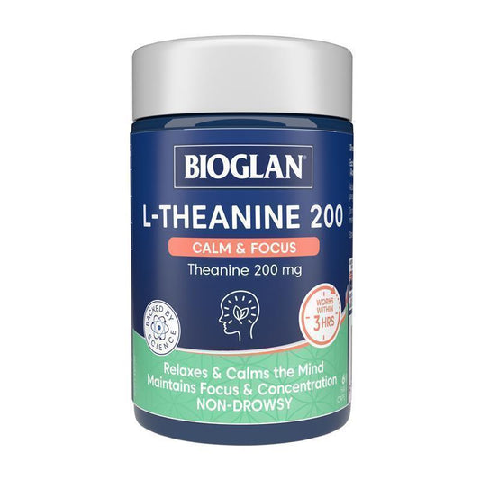 Bioglan L-Theanine Calm & Focus 60 Tablets - Enhance Relaxation and Concentration