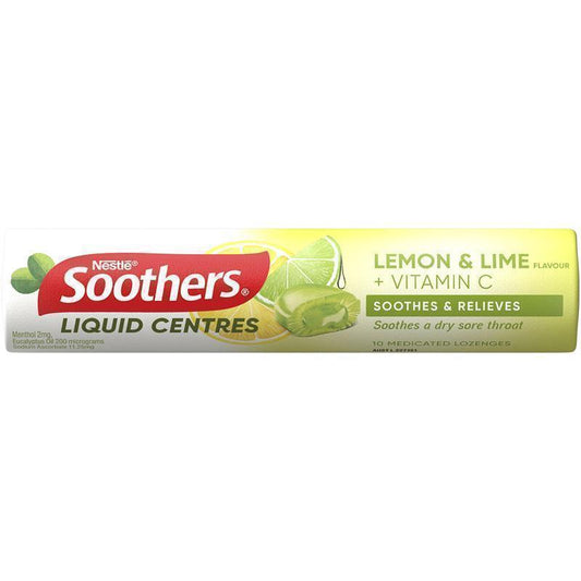 Soothers Liquid Center Lemon & Lime Lozenges 50g-Auzzi Store
