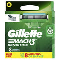 Gillette Mach3 Sensitive Razor Blade Refills - 8 Pack, 3 Blades