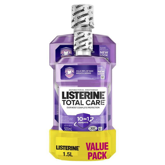 Listerine Total Care Antibacterial Mouthwash Value Pack 1.5L - Comprehensive Oral Protection - Auzzistore